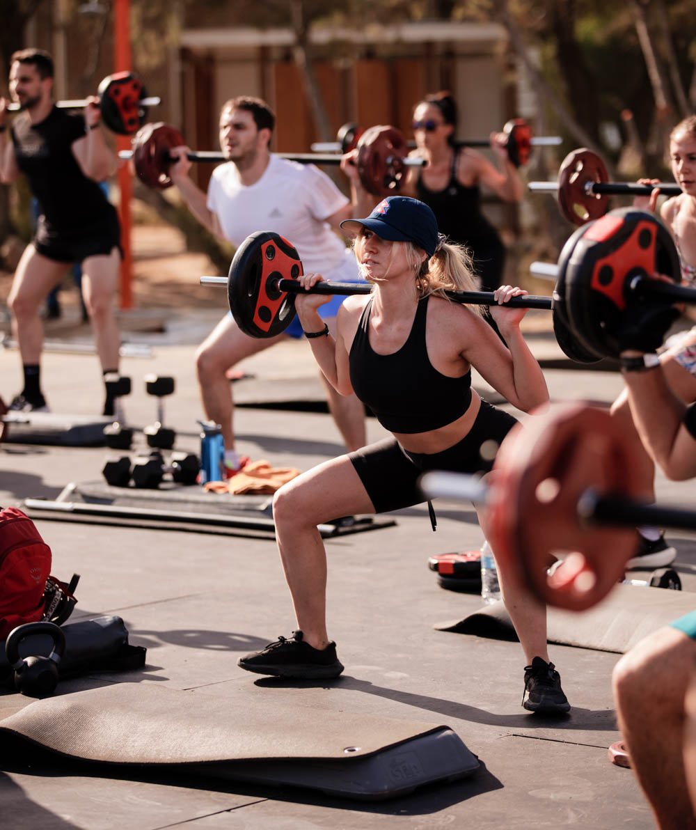 squats with weights athens fitness festival